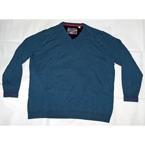 Robert Graham Men's Long Sleeve Geometric 100%‎ Wool V-Neck Sweater Size 3TG